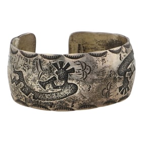 Richard Begaye Navajo Kokopelli Cuff Bracelet