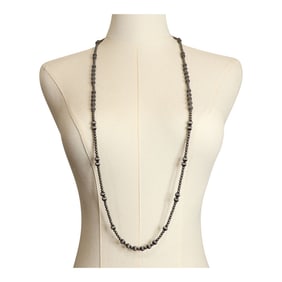 Navajo Oxidized Beads Mixed Sizes Rounf and Corrugated Breads Necklace