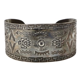 Vintage Fred Harvey Silver Cuff Bracelet