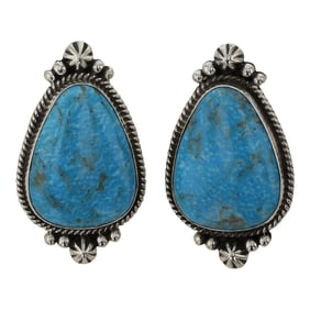 Della Wyllie Navajo Blue Ridge Turquoise Earrings