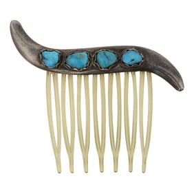 Vintage Navajo Ithaca Peak Turquoise Hair Barrette