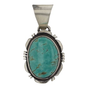 Rick Toadlena Navajo Nevada Turquoise Pendant
