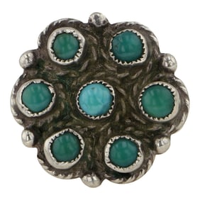 Vintage Navajo Turquoise Cluster Ring