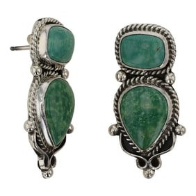 Eula Wylie Navajo Fox Turquoise Earrings