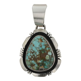 Thomas Francisco Navajo Nevada Turquoise Pendant