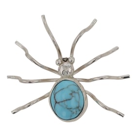 Navajo Turquoise Spider Pin