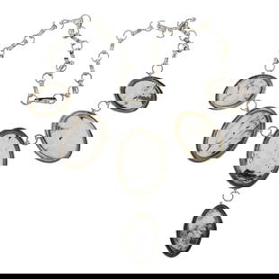 Navajo White Buffalo Large Statement Necklace: Sterling Silver | Genuine White Buffalo | Navajo White Buffalo Large Statement Necklace | Navajo Native American Southwest Indian Jewelry | Good (no breaks or damages) | Approximate Weight: 218 Grams