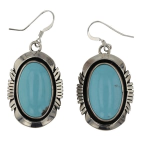 Eddie Secatero Navajo Compitos Turquoise Earrings