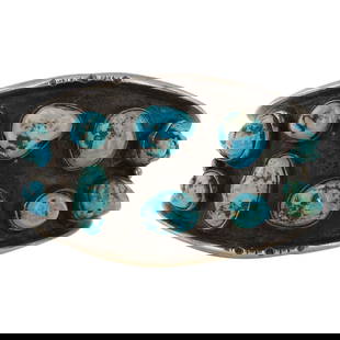 Vintage Navajo Kingman Turquoise Cuff Bracelet: Sterling Silver | Genuine Kingman Turquoise | Vintage Navajo Kingman Turquoise Cuff Bracelet | Navajo Native American Southwest Indian Jewelry | Good (no breaks or damages) | Approximate Weight: 58 Gr