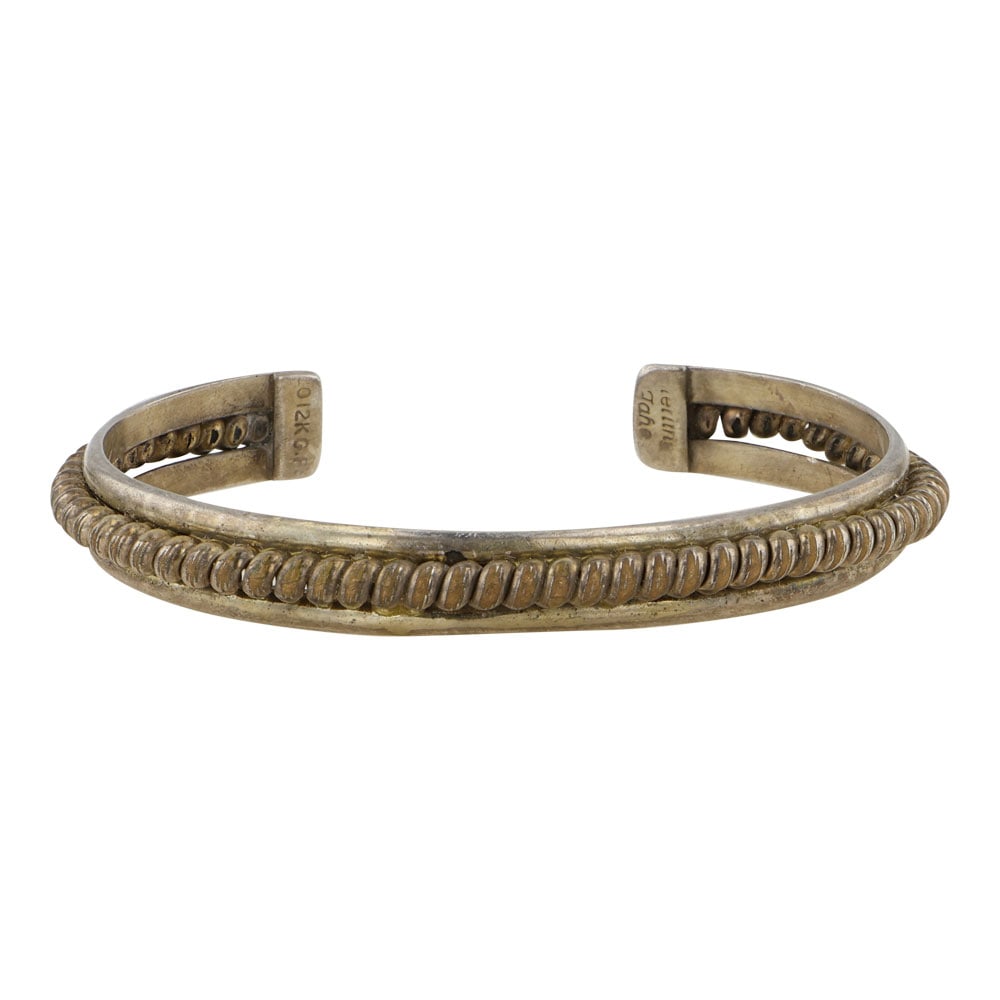 Vintage Tahe Navajo Sterling Silver & 12K Gold Filled Cuff Bracelet (1 of 3)