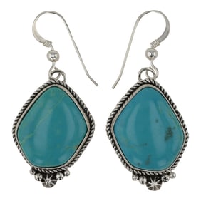 Art Platero Navajo Kingman Turquoise Earrings