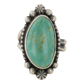 Jameson Garcia Navajo Menassa Turquoise Adjustable Ring