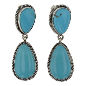 Della Wyllie Navajo Kingman Turquoise Earrings