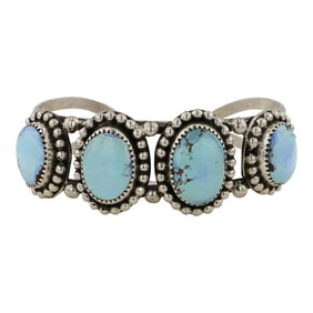 Gilbert Nez Navajo Golden Hills Turquoise Cuff Bracelet