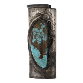 Vintage Navajo Number Eight Turquoise Lighter Case