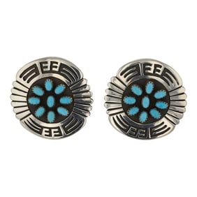 Navajo Sleeping Beauty Turquoise Earrings
