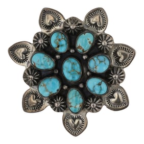 Joe Delgarito Vintage Navajo Lone Mountain Turquoise Pin