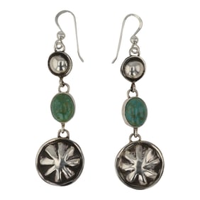 Dekotah Willie Navajo Nevada Turquoise Earrings