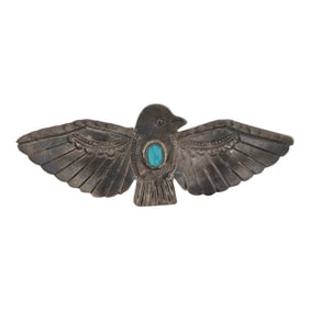 Vintage Navajo Kingman Turquoise Bird Pin