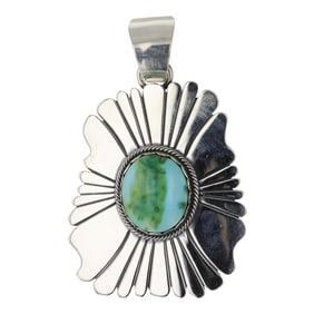 Marita Benally Navajo Sonoran Gold Turquoise Contemporary Pendant