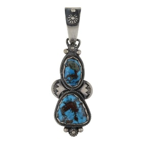Phillip Begay Navajo Bisbee Turquoise Pendant