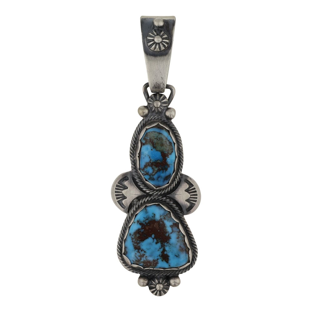 Phillip Begay Navajo Bisbee Turquoise Pendant (1 of 2)