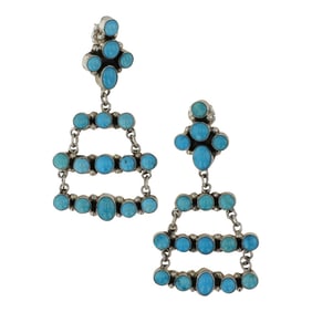 Navajo Sleeping Beauty Turquoise Chandelier Earrings