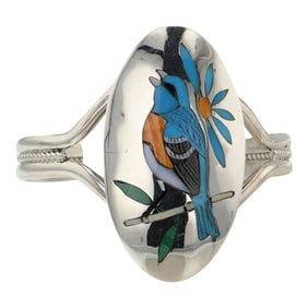 Quentin Quam Sr. Zuni Award Winning Artist Turquoise Mother of Pearl Spiny Oyster Acoma Jet &