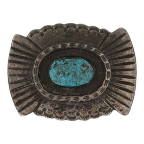 Vintage Navajo Kingman Turquoise belt Buckle