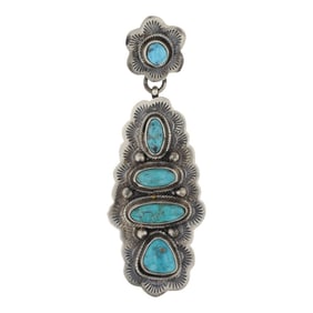 Bob Becenti Navajo Blue Ridge Turquoise Pendant