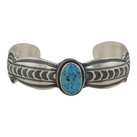 Randy Boyd Navajo Kingman Turquoise Cuff Bracelet