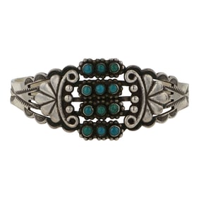 Vintage Fred Harvey Turquoise Cuff Bracelet