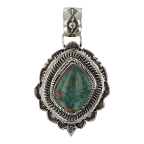 Freddie Maloney Navajo Pilot Mountain Turquoise Pendant