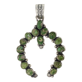 Louise Jim Navajo Sonoran Gold Turquoise Naja Pendant