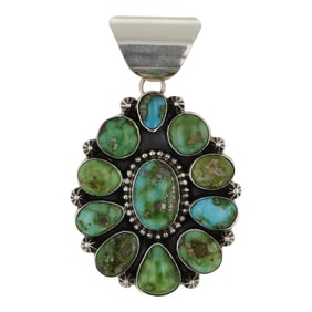 Lenora Begay Navajo Sonoran Gold Turquoise Cluster Pendant