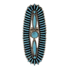 Zuni Needlepoint Sleeping Beauty Turquoise Ring