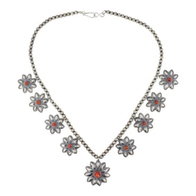 Robert Johnson Navajo Spiny Oyster Bump Out Necklace