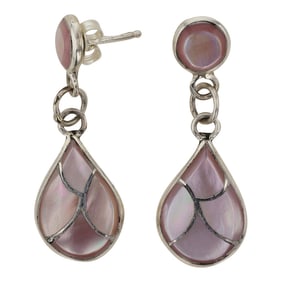 Zuni Pink Mussel Shell Earrings