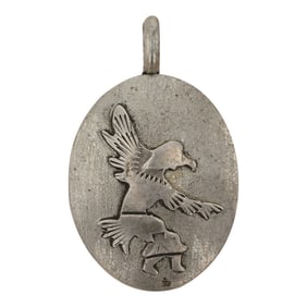 Vintage Navajo Plain Silver Eagle Dancer Pendant