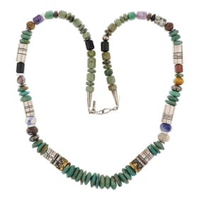 Thomas Singer (Tommy Singer) (1940-2014) Renowned Navajo Artist Turquoise Lapis black Jet sodalite &