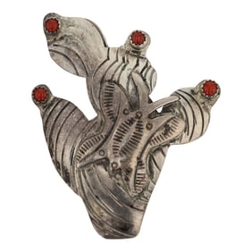 Vintage Navajo Coral Pin