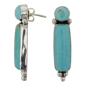 Lenora Begay Navajo Nevada Turquoise Earrings