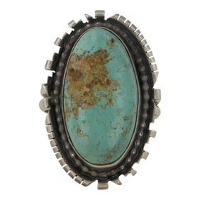 Randy Billy Navajo Nevada Turquoise Adjustable Ring