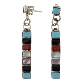 Zuni Multi-Color Color Inlay Earrings