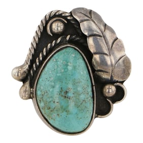 Vintage Navajo Nevada Turquoise Ring