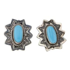 Della Wyllie Navajo Kingman Turquoise Earrings