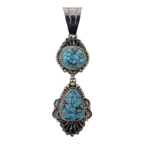 Eula Wyllie Navajo Turquoise Mountain Turquoise Pendant
