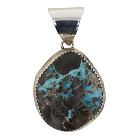 Navajo Carico Lake Turquoise Pendant