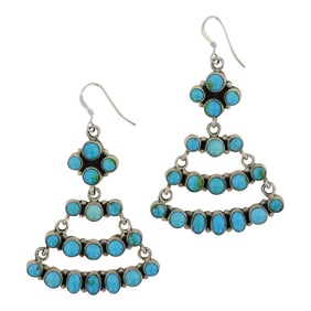 Navajo Sleeping Beauty Turquoise Chandelier Earrings