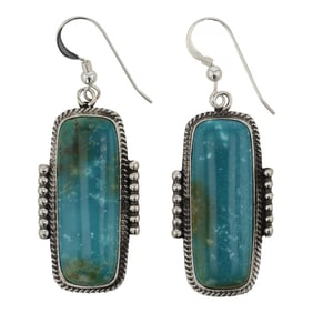Carol Wyllie Navajo Fox Turquoise Earrings